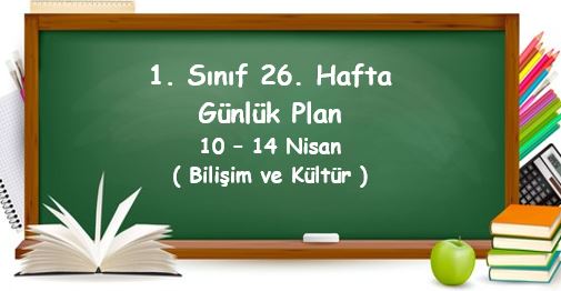 2022-2023 Eğitim Öğretim Yılı 1. Sınıf 26. Hafta Günlük Planlar (10 -14 Nisan)